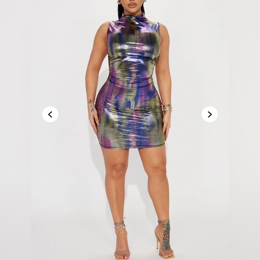 Metallic Sleeveless Mini Dress